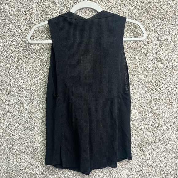 Eileen Fisher Tank Top Women’s M Black Polished Linen Drape Neck Sleeveless NWT - Picture 6 of 6
